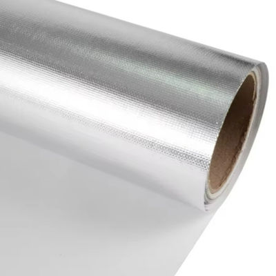 Flame-retardant Foil-Glass Cloth Facing with 10×9 Mesh Glass Cloth 7 um Al Foil and 118 gsm Basis Weight for HVAC and Pipe Insulation