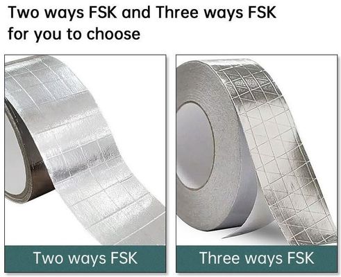 Aluminum FSK Adhesive 2 Way HVAC Aluminum Tape 0.15mm