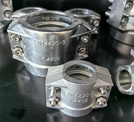 Stainless Steel Precision Investment Casting Hose Fitting With Safety Clamps