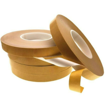 Adhesive Double Sided Tissue Tape With Brown Glassine Release Liner 90um Thickness For General Bonding