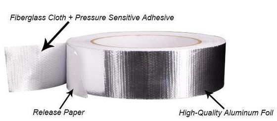 Self Adhesive Aluminum Foil Glass Cloth Tape Cold Weather HVAC