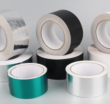 Black Lacquered Aluminum Foil Waterproof Tape Sealing Edge For HVAC Ductwork And Pipe Insulation